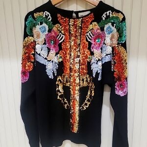 VTG Marnie West Sequin Sweater Size Medium